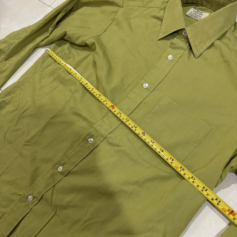 Vintage 70s Kent Collection Arrow Decton Perma Iron Button Shirt Men's 16 34